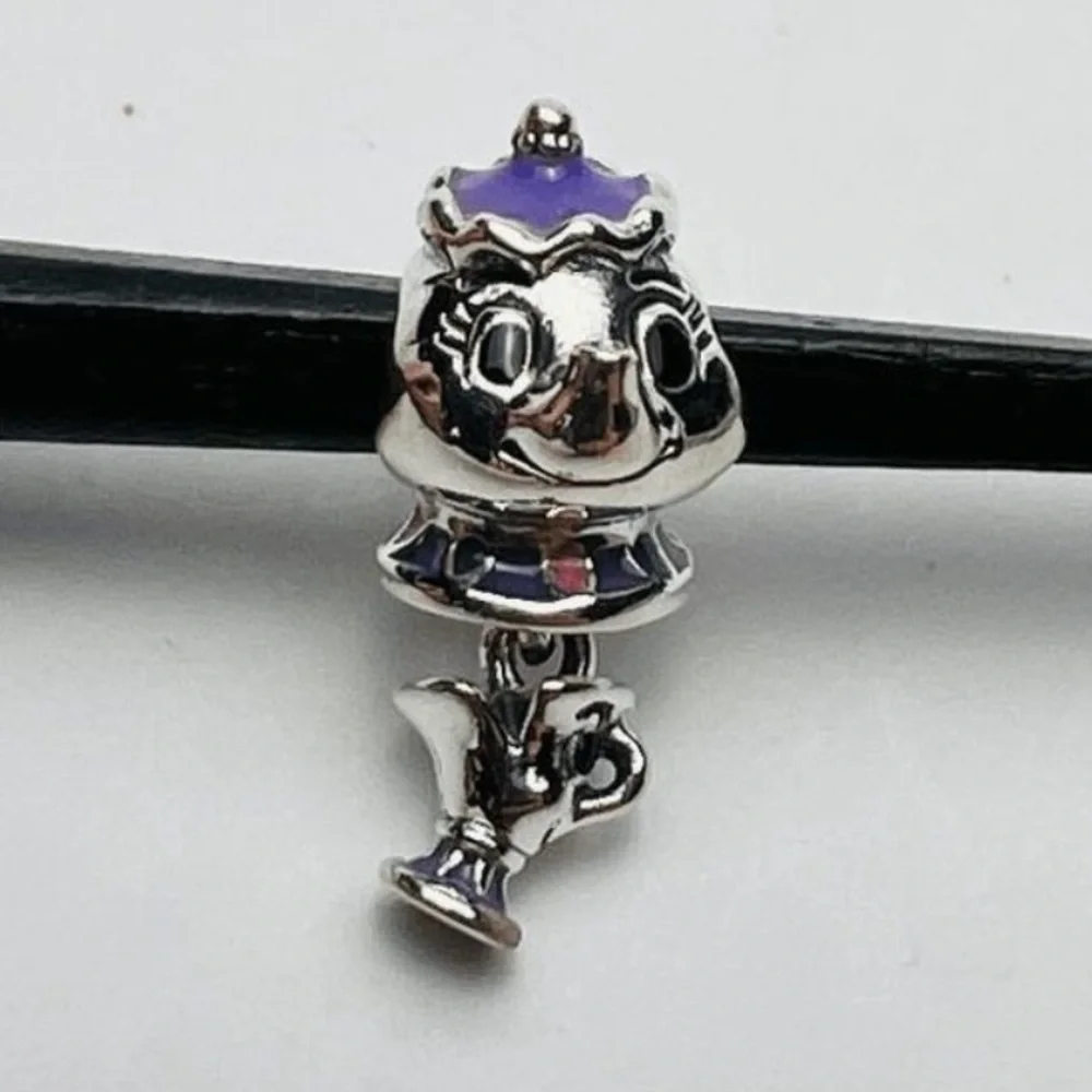 NWOT Pandora x Disney Beauty & the Beast Mr Potts & Chip Dangle Charm 799015C01_11